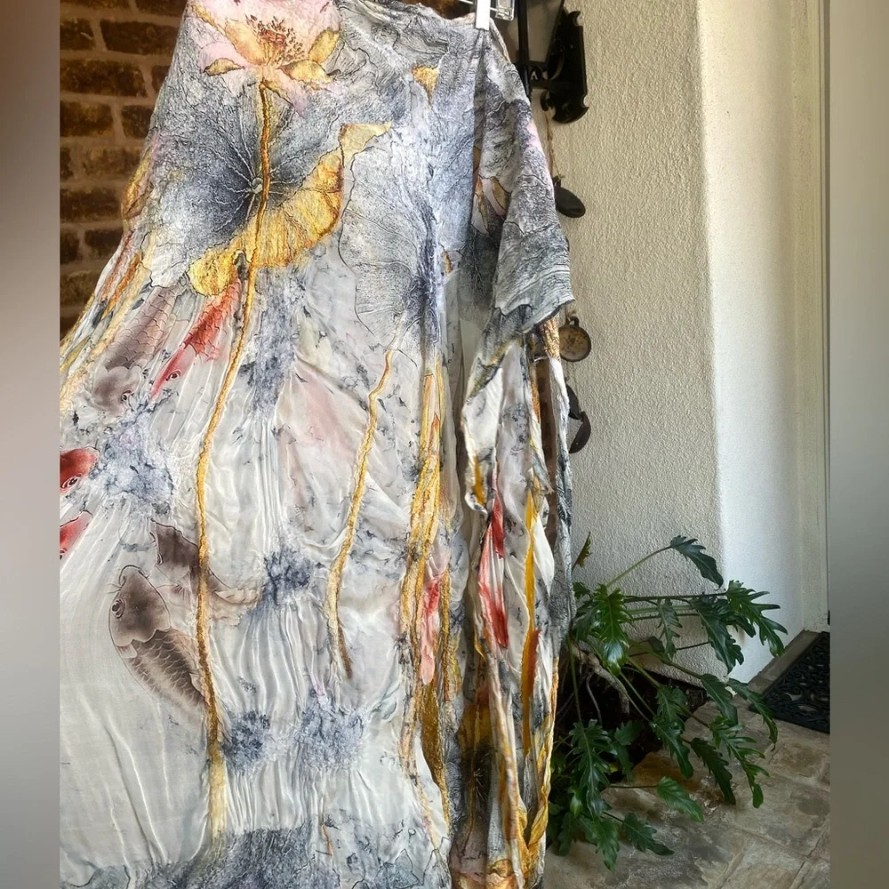 Handmade felted, Silk wrap pants - Picture 8 of 10